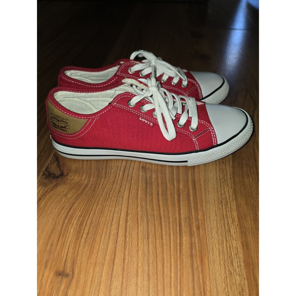 Levis Strauss Red Canvas Kids Shoes Sneakers 546418-07R Size 6